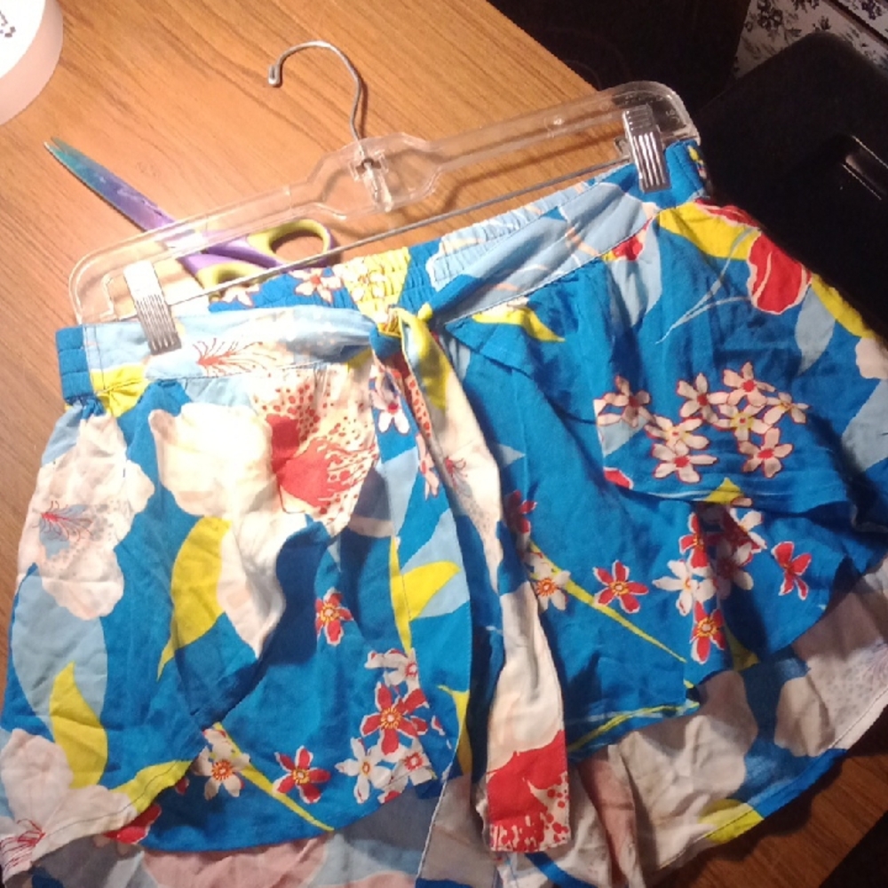 Floral Blue and Red Shorts
